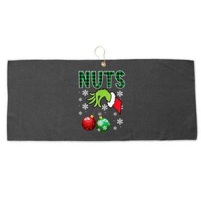 Chest Nuts Christmas  Funny Matching Couple Chestnuts  Large Microfiber Waffle Golf Towel