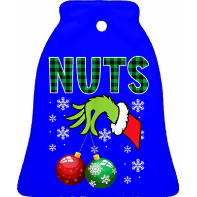 Chest Nuts Christmas  Funny Matching Couple Chestnuts  Ceramic Bell Ornament