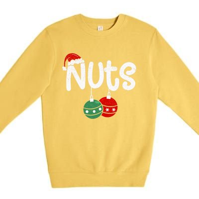 Chest Nuts Couple Christmas Pajama Chestnuts Xmas Gift Premium Crewneck Sweatshirt