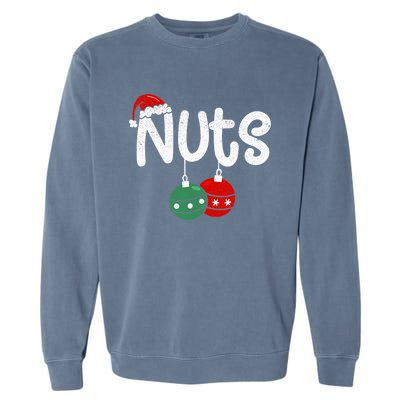 Chest Nuts Couple Christmas Pajama Chestnuts Xmas Gift Garment-Dyed Sweatshirt