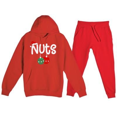 Chest Nuts Couple Christmas Pajama Chestnuts Xmas Gift Premium Hooded Sweatsuit Set