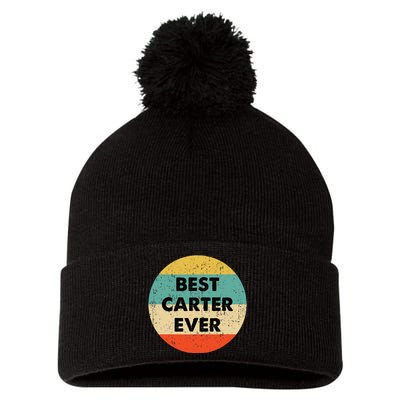 Carter Name Pom Pom 12in Knit Beanie