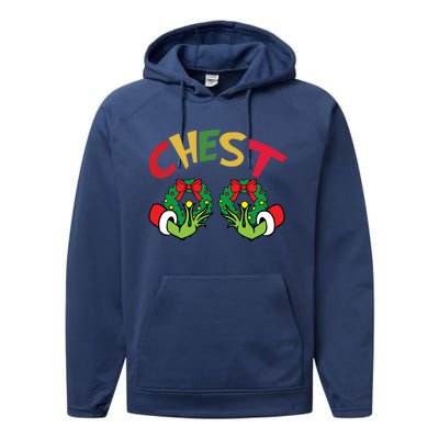 Chest Nuts Couples Matching Chestnuts Chest Funny Christmas Gift Performance Fleece Hoodie