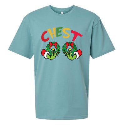 Chest Nuts Couples Matching Chestnuts Chest Funny Christmas Gift Sueded Cloud Jersey T-Shirt