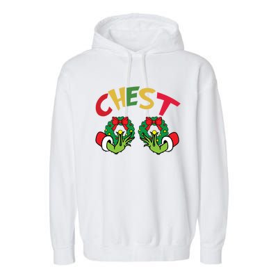 Chest Nuts Couples Matching Chestnuts Chest Funny Christmas Gift Garment-Dyed Fleece Hoodie