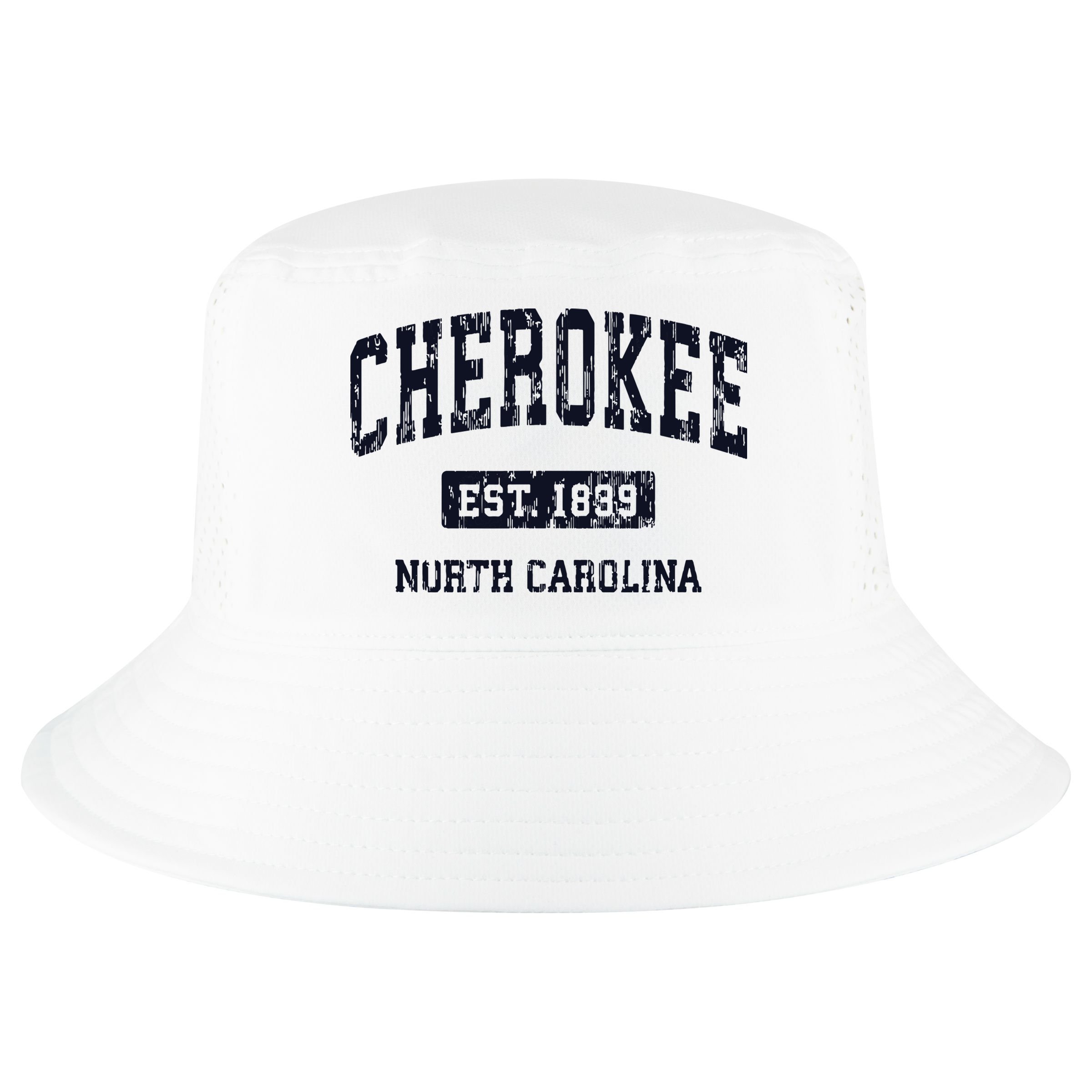 Cherokee North Carolina NC Vintage Athletic Sports Design Cool Comfort Performance Bucket Hat