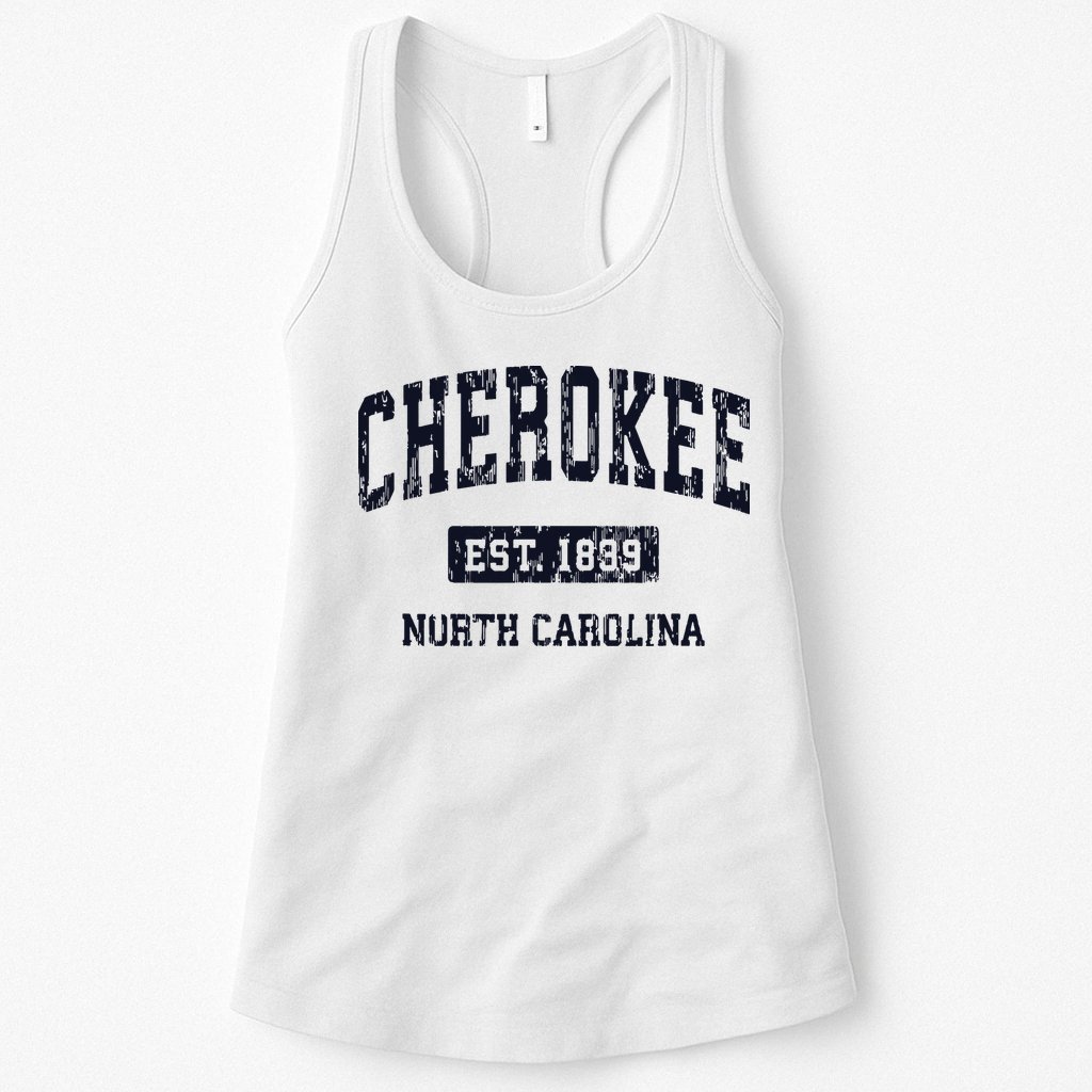 Cherokee North Carolina NC Vintage Athletic Sports Design Womens Tank Top
