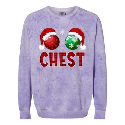 Chest Nuts Christmas Funny Matching Couple Chestnuts Colorblast Crewneck Sweatshirt