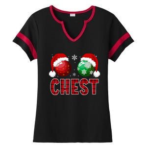 Chest Nuts Christmas Funny Matching Couple Chestnuts Ladies Halftime Notch Neck Tee