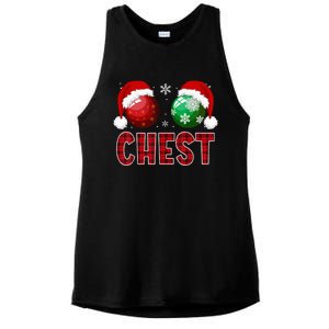 Chest Nuts Christmas Funny Matching Couple Chestnuts Ladies PosiCharge Tri-Blend Wicking Tank