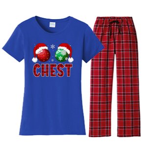 Chest Nuts Christmas Funny Matching Couple Chestnuts Women's Flannel Pajama Set