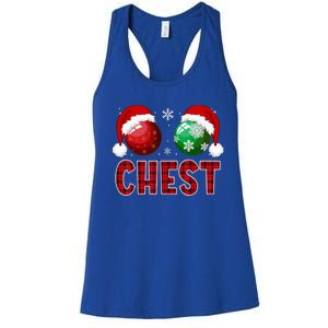 Chest Nuts Christmas Funny Matching Couple Chestnuts Women's Racerback Tank