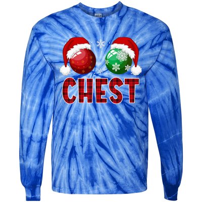 Chest Nuts Christmas Funny Matching Couple Chestnuts Tie-Dye Long Sleeve Shirt