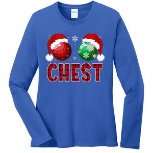 Chest Nuts Christmas Funny Matching Couple Chestnuts Ladies Long Sleeve Shirt