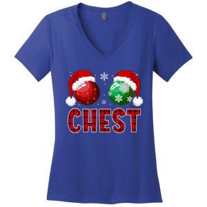 Chest Nuts Christmas Funny Matching Couple Chestnuts Women's V-Neck T-Shirt