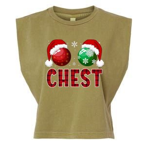 Chest Nuts Christmas Funny Matching Couple Chestnuts Garment-Dyed Women's Muscle Tee