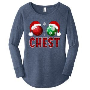 Chest Nuts Christmas Funny Matching Couple Chestnuts Women's Perfect Tri Tunic Long Sleeve Shirt