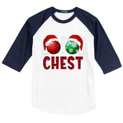 Chest Nuts Christmas Funny Matching Couple Chestnuts Baseball Sleeve Shirt