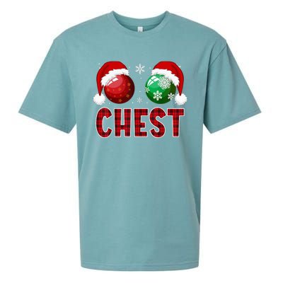 Chest Nuts Christmas Funny Matching Couple Chestnuts Sueded Cloud Jersey T-Shirt