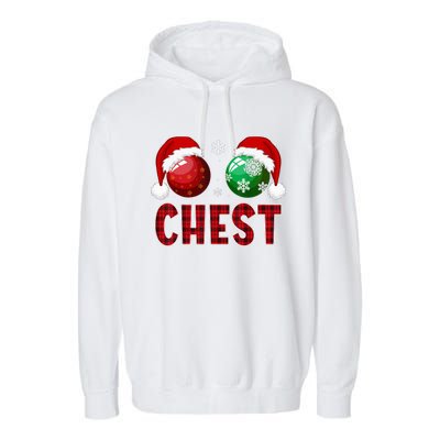 Chest Nuts Christmas Funny Matching Couple Chestnuts Garment-Dyed Fleece Hoodie