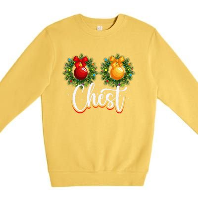 Chest Nuts Christmas Funny Couples Christmas Chestnuts Premium Crewneck Sweatshirt