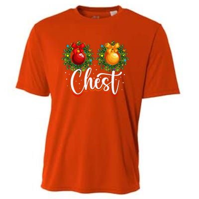 Chest Nuts Christmas Funny Couples Christmas Chestnuts Cooling Performance Crew T-Shirt