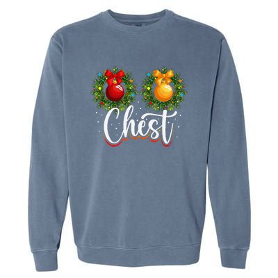 Chest Nuts Christmas Funny Couples Christmas Chestnuts Garment-Dyed Sweatshirt