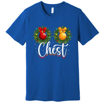 Chest Nuts Christmas Funny Couples Christmas Chestnuts Premium T-Shirt