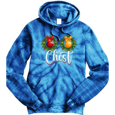 Chest Nuts Christmas Funny Couples Christmas Chestnuts Tie Dye Hoodie