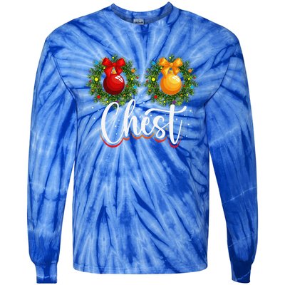 Chest Nuts Christmas Funny Couples Christmas Chestnuts Tie-Dye Long Sleeve Shirt