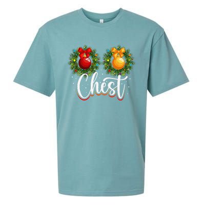 Chest Nuts Christmas Funny Couples Christmas Chestnuts Sueded Cloud Jersey T-Shirt