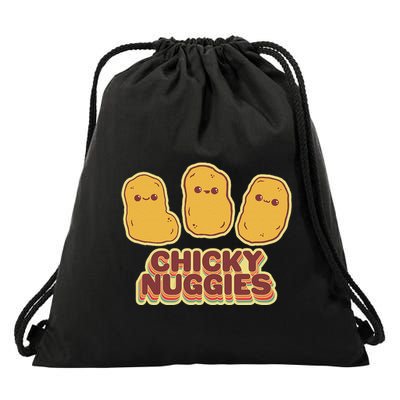 Chicky Nuggies Cute Retro Kawaii Chicken Nuggets Nuggs Meme Drawstring Bag