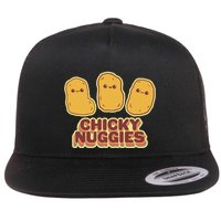 Chicky Nuggies Cute Retro Kawaii Chicken Nuggets Nuggs Meme Flat Bill Trucker Hat