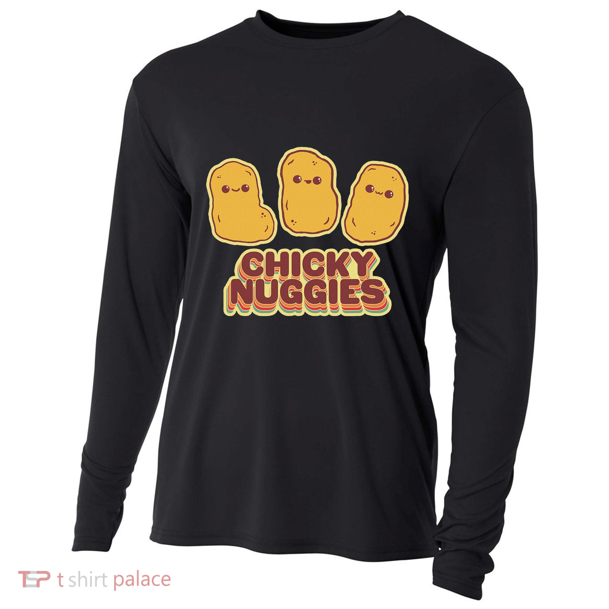 Chicky Nuggies Cute Retro Kawaii Chicken Nuggets Nuggs Meme Cooling Performance Long Sleeve Crew