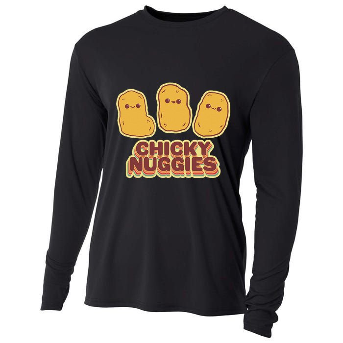 Chicky Nuggies Cute Retro Kawaii Chicken Nuggets Nuggs Meme Cooling Performance Long Sleeve Crew