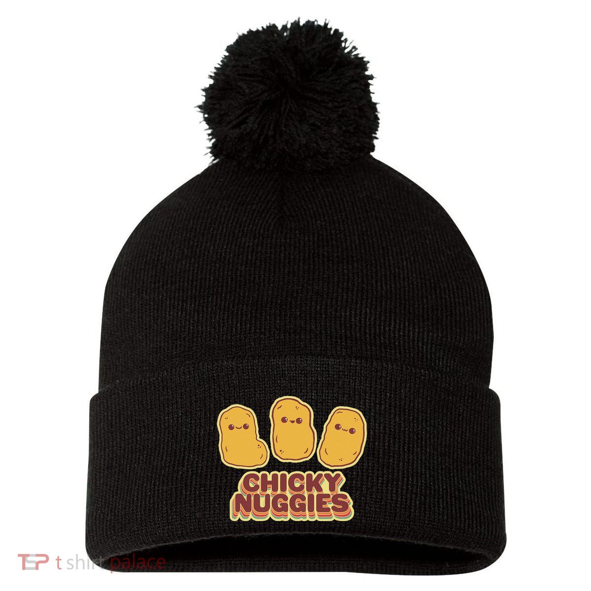 Chicky Nuggies Cute Retro Kawaii Chicken Nuggets Nuggs Meme Pom Pom 12in Knit Beanie
