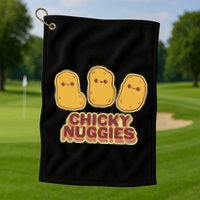 Chicky Nuggies Cute Retro Kawaii Chicken Nuggets Nuggs Meme Golf Towel