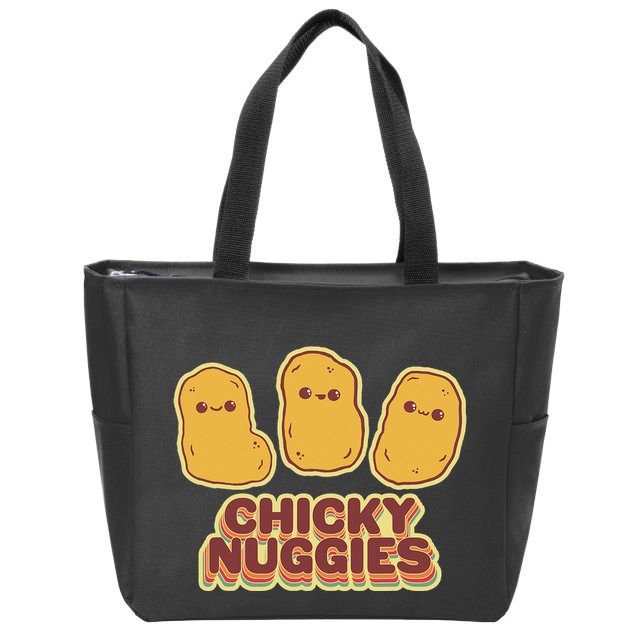 Chicky Nuggies Cute Retro Kawaii Chicken Nuggets Nuggs Meme Zip Tote Bag