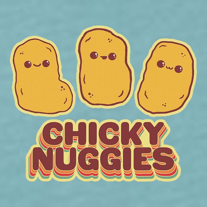 Chicky Nuggies Cute Retro Kawaii Chicken Nuggets Nuggs Meme Sueded Cloud Jersey T-Shirt
