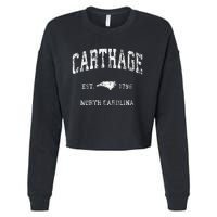 Carthage North Carolina Nc Vintage Athletic Cropped Pullover Crew