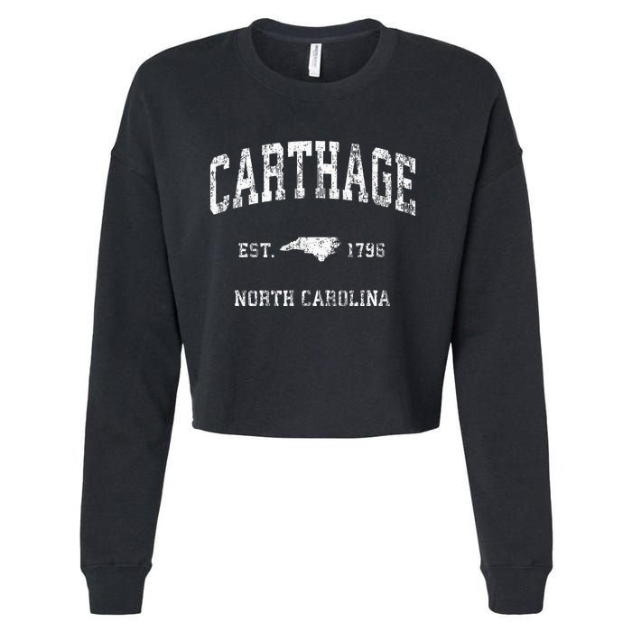 Carthage North Carolina Nc Vintage Athletic Cropped Pullover Crew