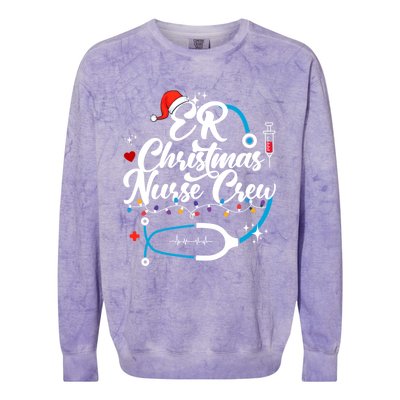 Christmas Nurse Clothing Er Nurse Christmas Gift Colorblast Crewneck Sweatshirt