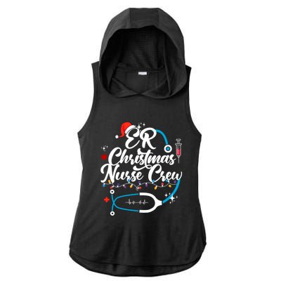 Christmas Nurse Clothing Er Nurse Christmas Gift Ladies PosiCharge Tri-Blend Wicking Draft Hoodie Tank