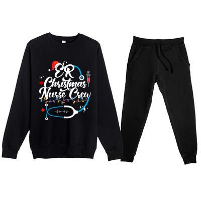 Christmas Nurse Clothing Er Nurse Christmas Gift Premium Crewneck Sweatsuit Set