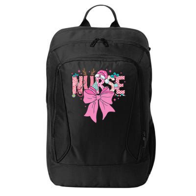 Coquette Nurse Christmas Nursing Pin.K Tone Bow Xmas Plaid City Backpack