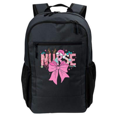 Coquette Nurse Christmas Nursing Pin.K Tone Bow Xmas Plaid Daily Commute Backpack