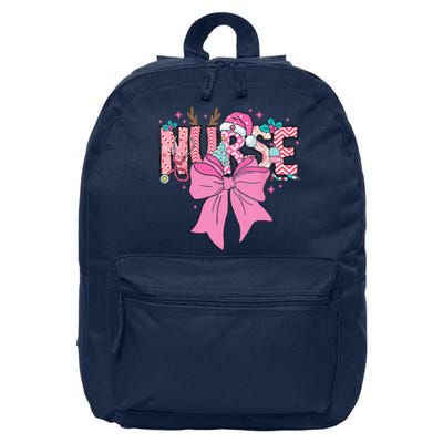 Coquette Nurse Christmas Nursing Pin.K Tone Bow Xmas Plaid 16 in Basic Backpack