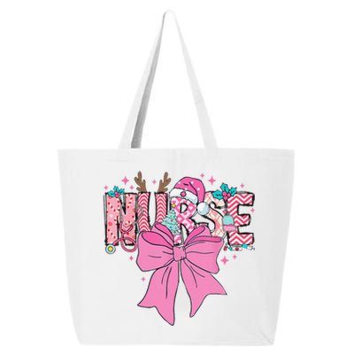 Coquette Nurse Christmas Nursing Pin.K Tone Bow Xmas Plaid 25L Jumbo Tote