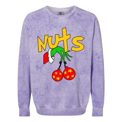 Chest Nuts Couples Matching Christmas Humor Colorblast Crewneck Sweatshirt