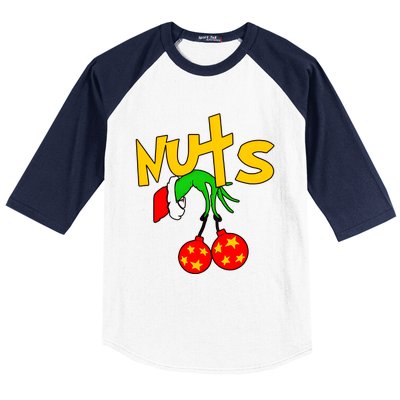 Chest Nuts Couples Matching Christmas Humor Baseball Sleeve Shirt